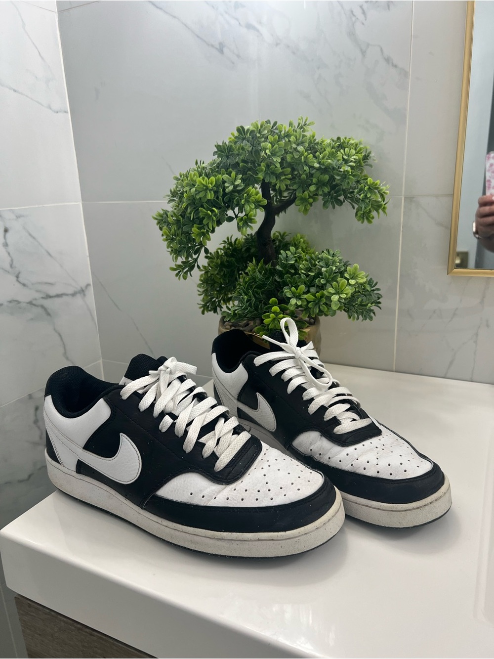Nike Men’s Black & White Low-Top Sneakers — Classic Two-Tone Design